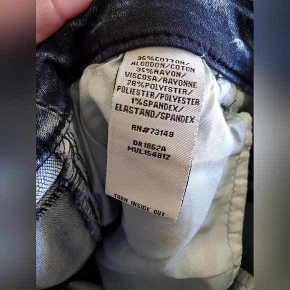 One Five One Ultra Soft Knit Blue White Acid Wash Jean Pants Women's Size 18W - Picture 4 of 5